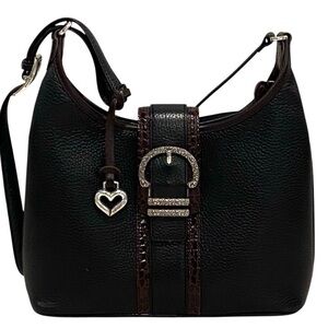 Brighton Leather Black & Brown Shoulder Bag - NWOT